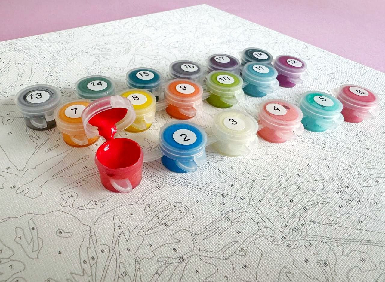 Schilderen op Nummer - Bloemenraam in de Stad - 40x50