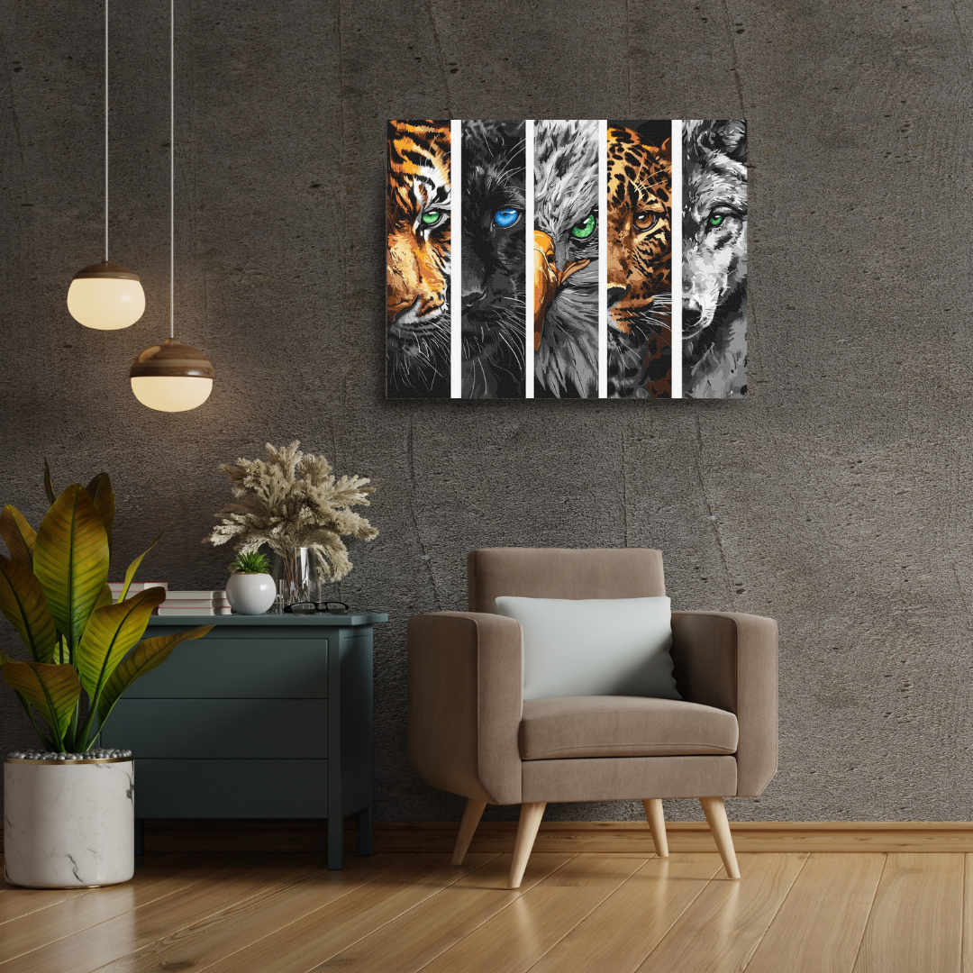 Schilderen op Nummer – Wilde Dieren Panorama – 40x50