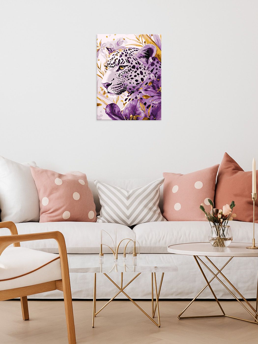 Schilderen op Nummer – Paarse Luipaard – 30x40