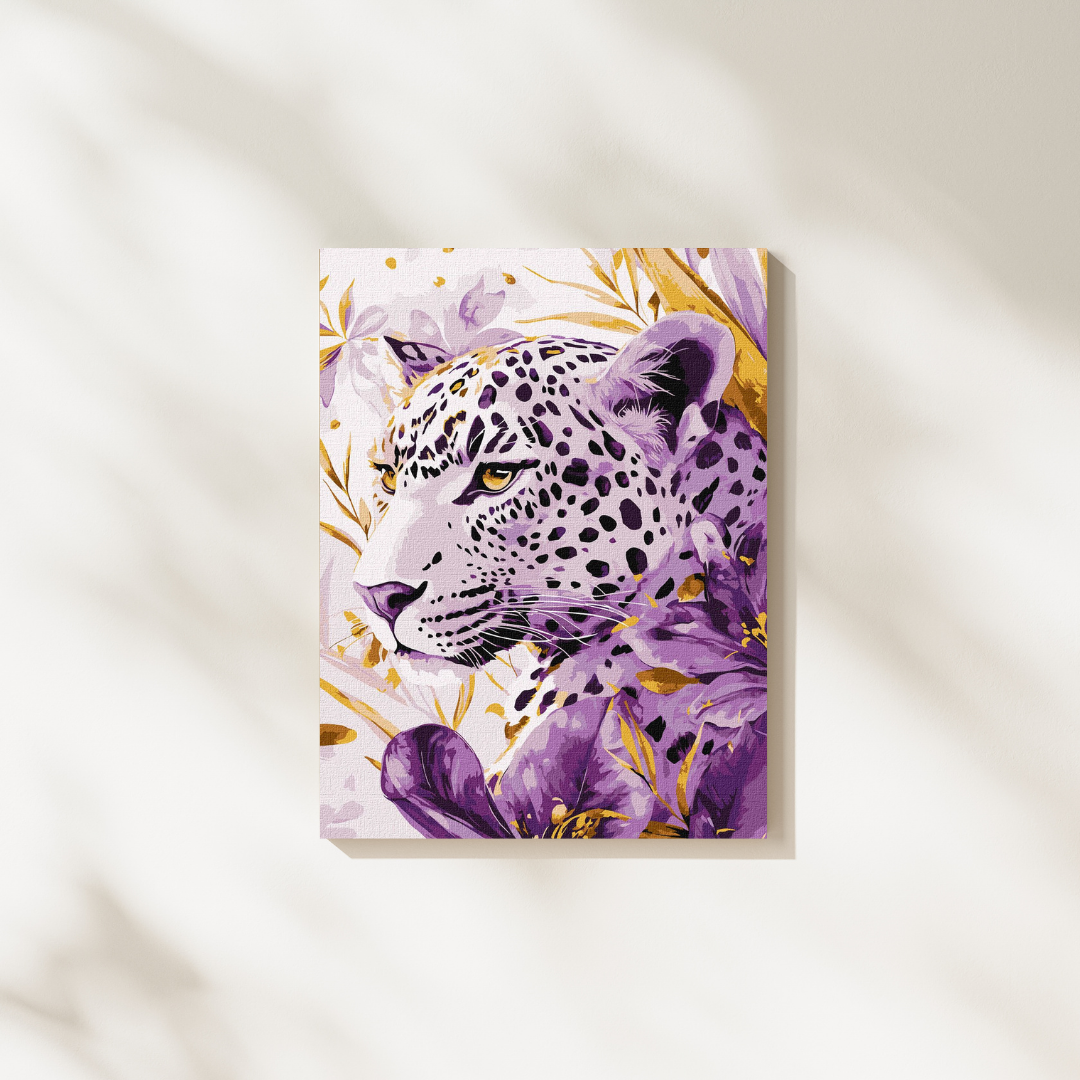Schilderen op Nummer – Paarse Luipaard – 30x40
